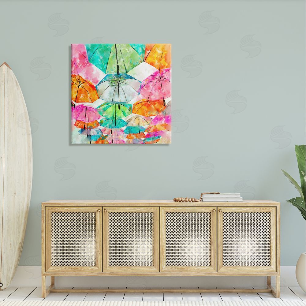 Ziwei Li Modern Bold Varied Umbrellas Canvas Wall Art in Room