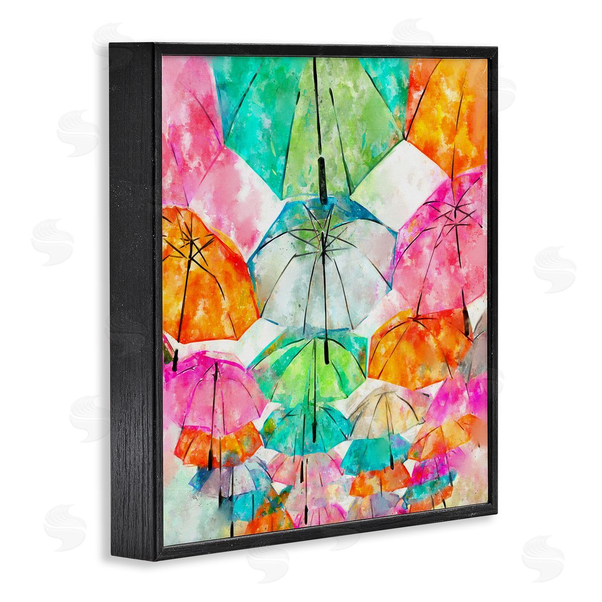 Ziwei Li Modern Bold Varied Umbrellas Black Framed Glicee Wall Art Print