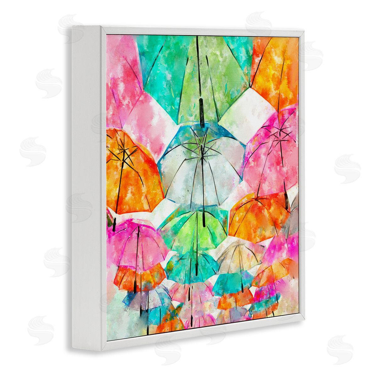 Ziwei Li Modern Bold Varied Umbrellas White Framed Glicee Wall Art Print
