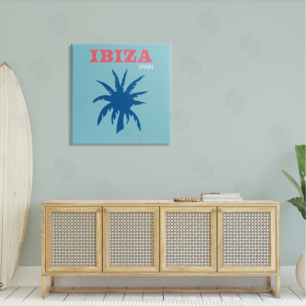The Saturday Evening Post Ibiza Palm Tree Silhouette Canvas Wall Art in Room