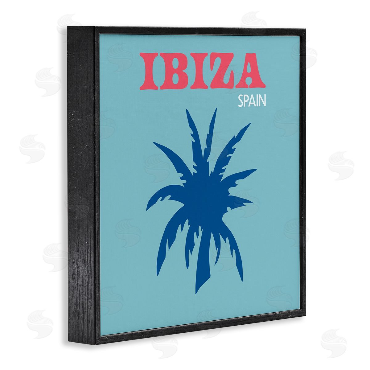 The Saturday Evening Post Ibiza Palm Tree Silhouette Black Framed Glicee Wall Art Print