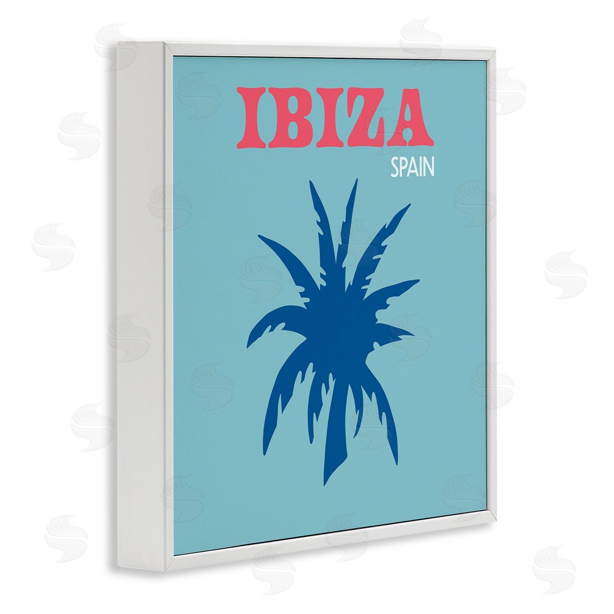 The Saturday Evening Post Ibiza Palm Tree Silhouette White Framed Glicee Wall Art Print