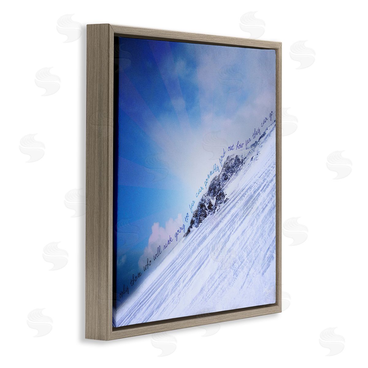K. Kaufman How Far They Can Go Phrase  Brown Floating Frame Canvas Wall Art Print