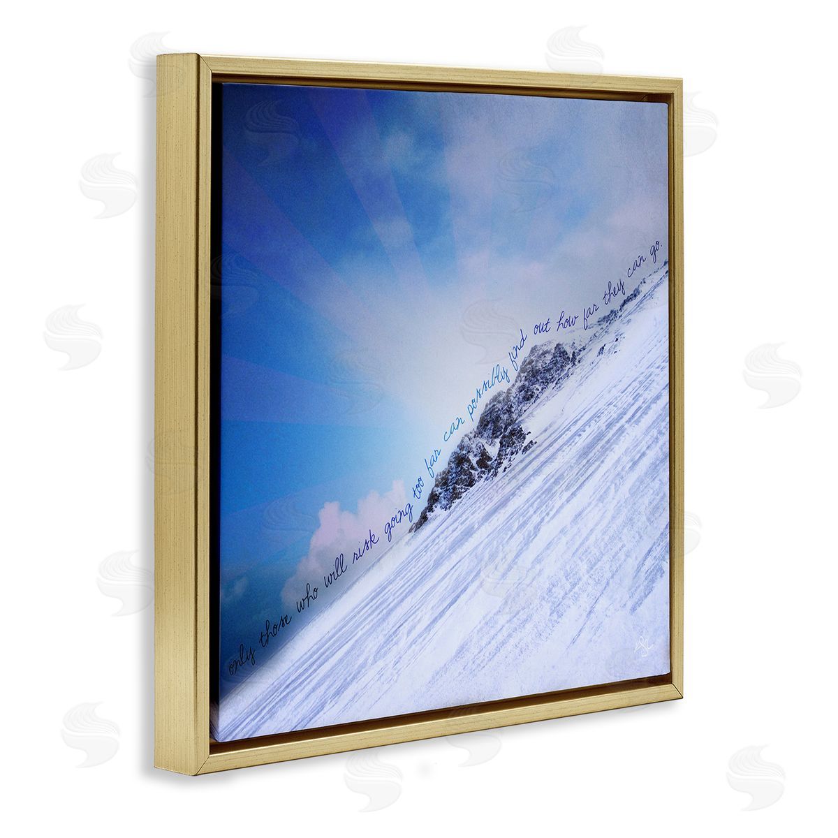 K. Kaufman How Far They Can Go Phrase  Gold Floating Frame Canvas Wall Art Print