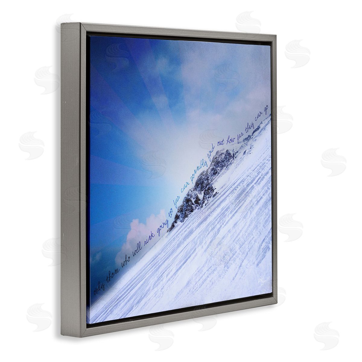 K. Kaufman How Far They Can Go Phrase  Gray Floating Frame Canvas Wall Art Print