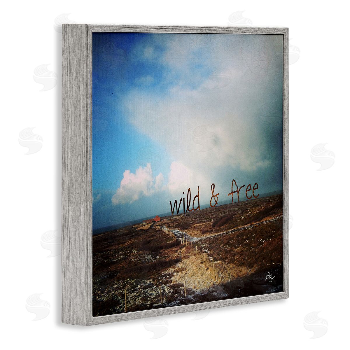 K. Kaufman Wild & Free Rural Landscape Gray Framed Glicee Wall Art Print