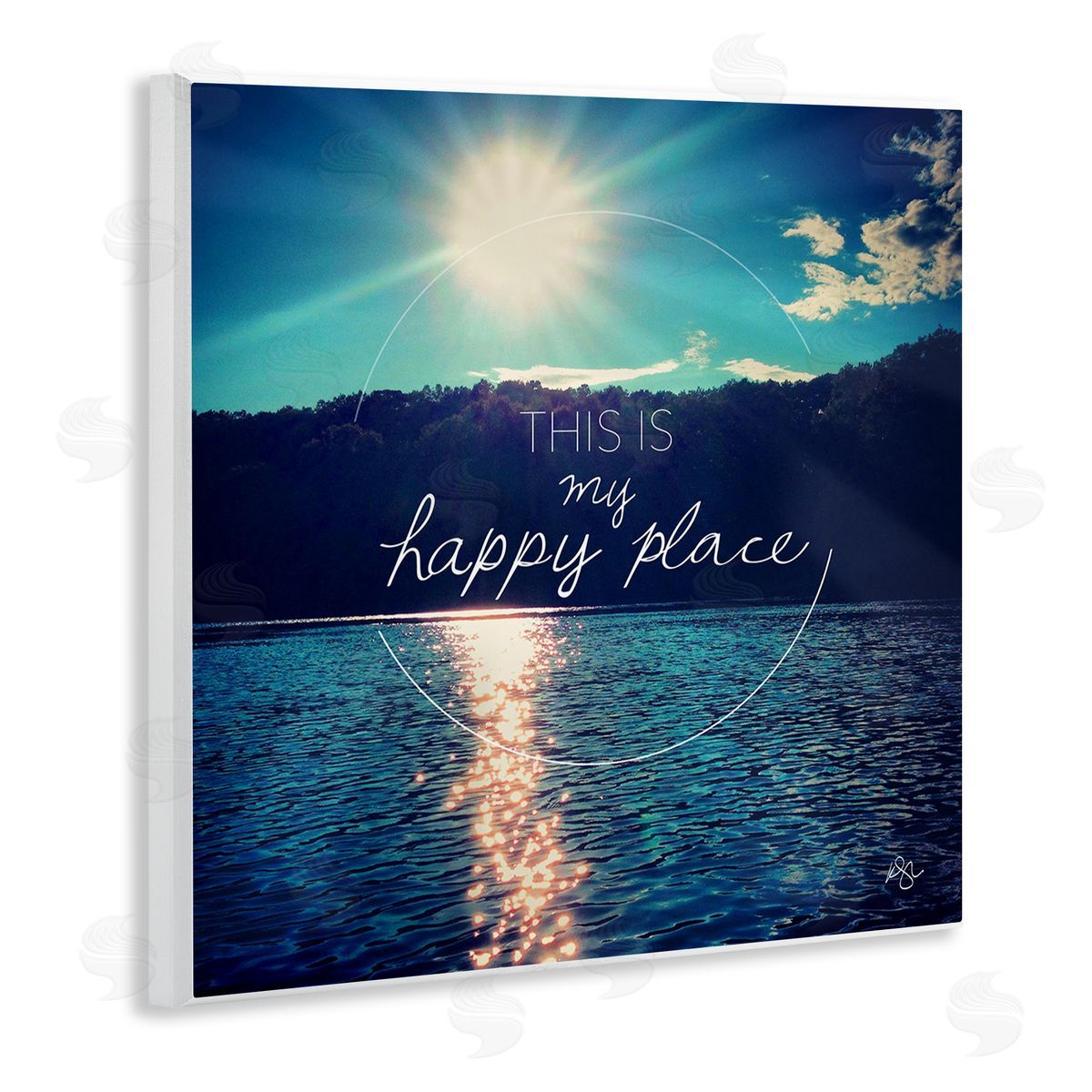 K. Kaufman My Happy Place Lake Scenery Wooden Wall Plaque Art Print