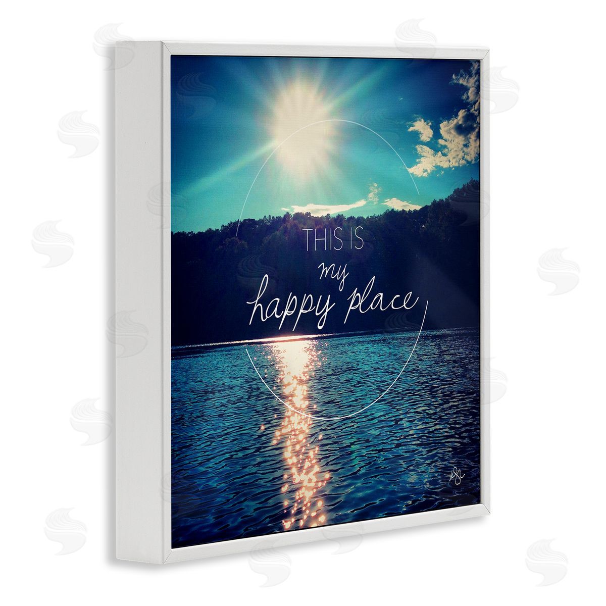 K. Kaufman My Happy Place Lake Scenery White Framed Glicee Wall Art Print