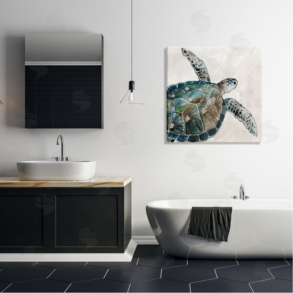 Carol Robinson Brown Tortoise Sea Life Canvas Wall Art in Room