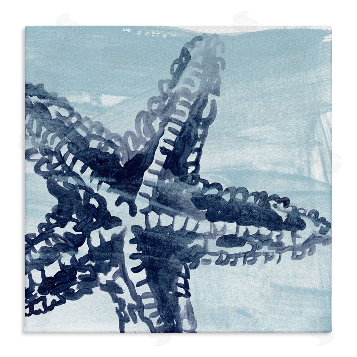 June Erica Vess Modern Sea Life Starfish  Stretched Canvas Wall Art Print
