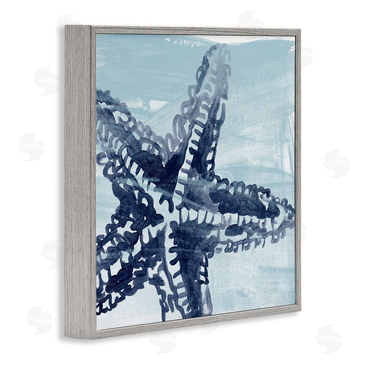 June Erica Vess Modern Sea Life Starfish  Gray Framed Glicee Wall Art Print
