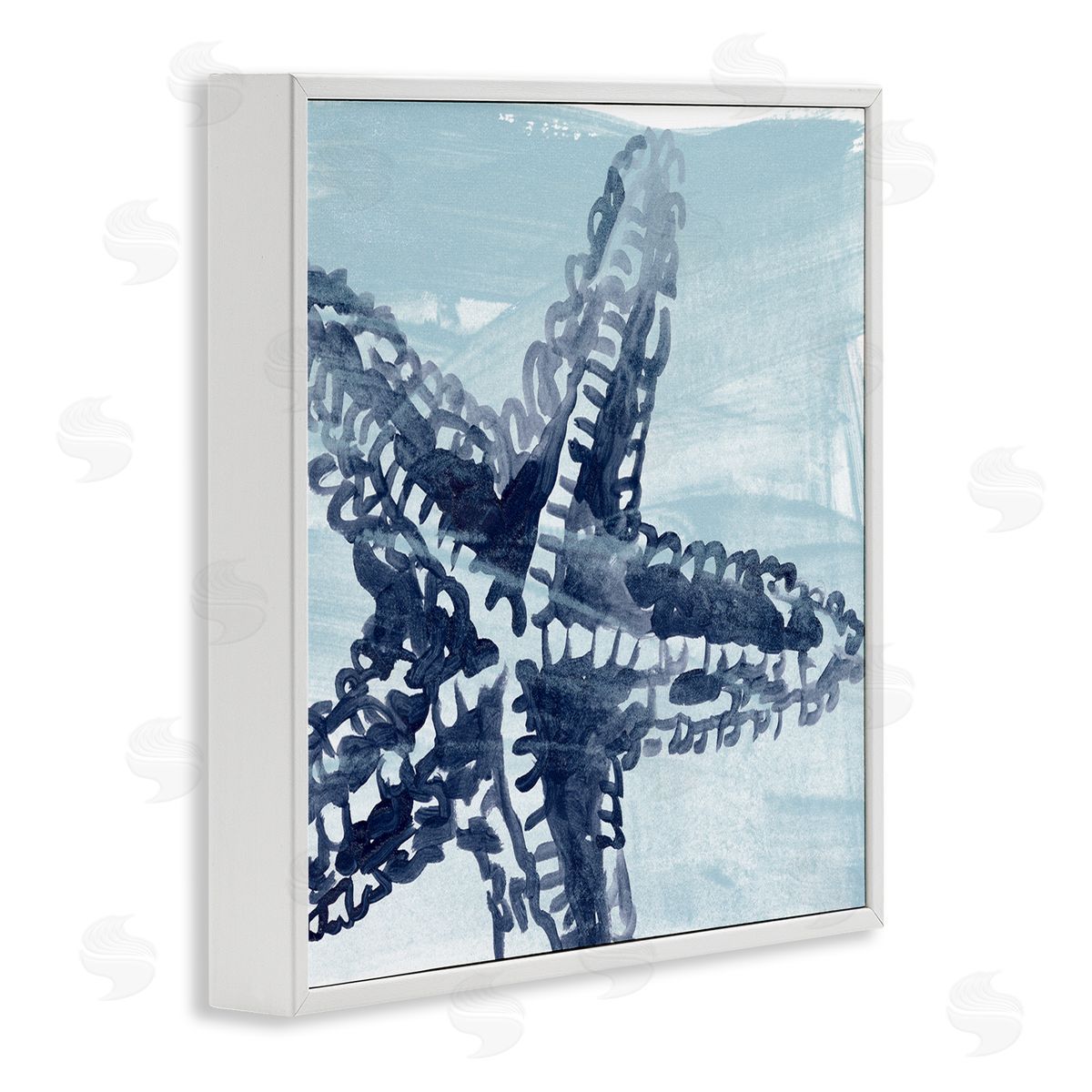 June Erica Vess Modern Sea Life Starfish  White Framed Glicee Wall Art Print