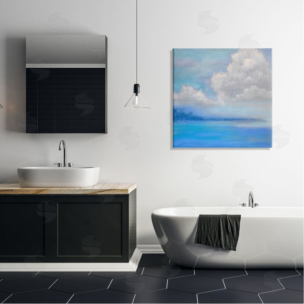 Catherine Andersen Vivid Blue Ocean Clouds  Canvas Wall Art in Room