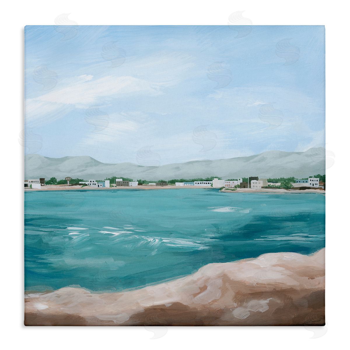 Grace Popp Seaside Town Beach Ripples Stretched Canvas Wall Art Print
