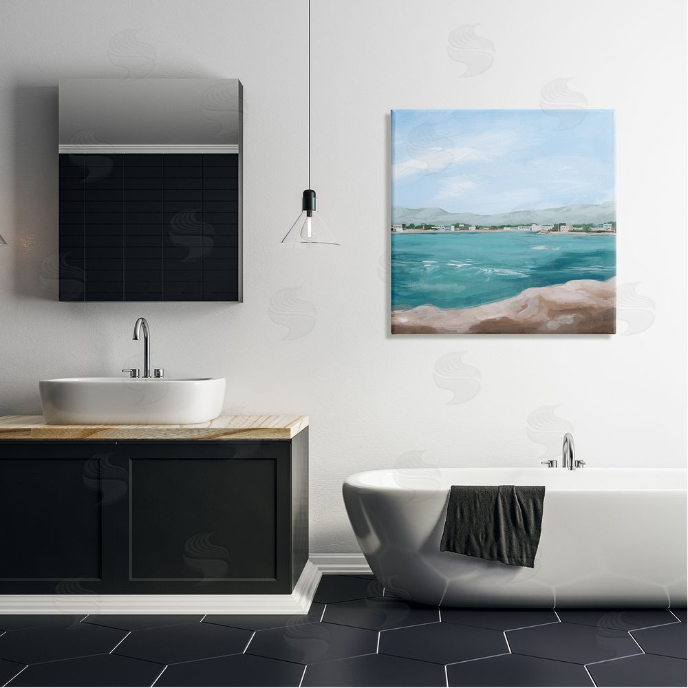 Grace Popp Seaside Town Beach Ripples Canvas Wall Art in Room