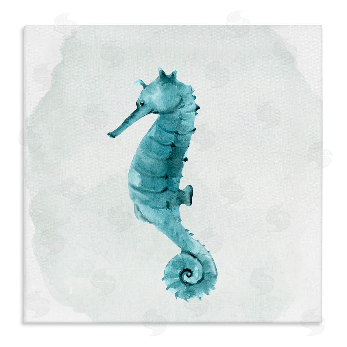 Kim Allen Seahorse Nautical Wildlife Animal Stretched Canvas Wall Art Print