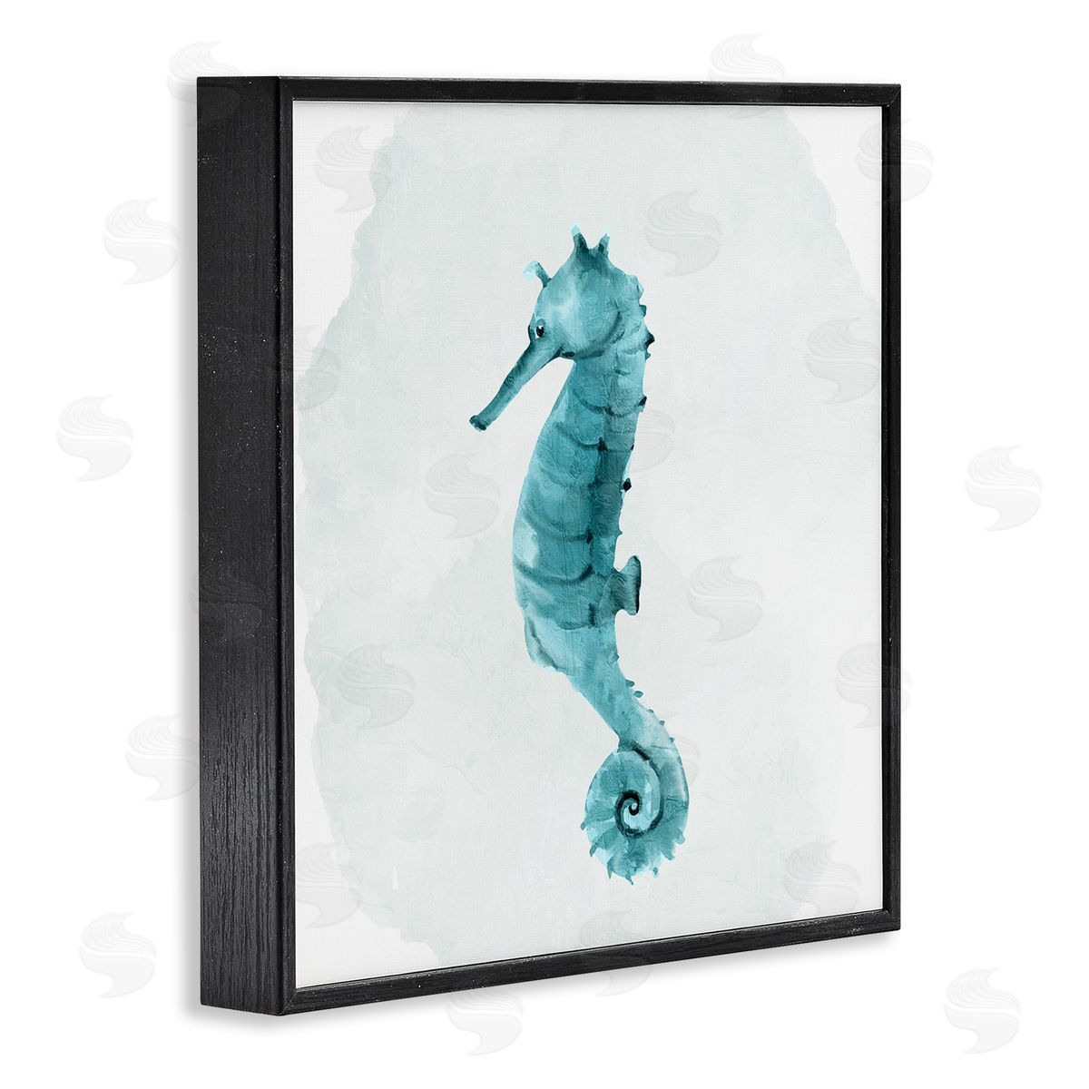 Kim Allen Seahorse Nautical Wildlife Animal Black Framed Glicee Wall Art Print