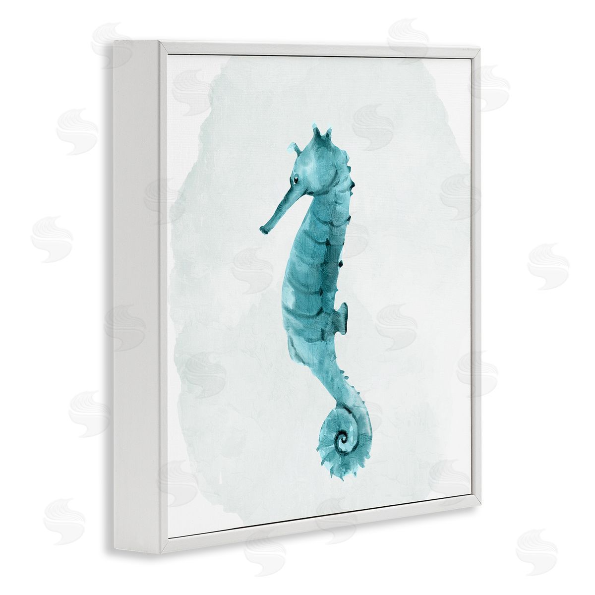 Kim Allen Seahorse Nautical Wildlife Animal White Framed Glicee Wall Art Print