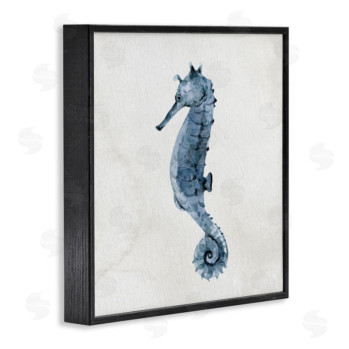 Kim Allen Nautical Seahorse Wildlife Portrait Black Framed Glicee Wall Art Print