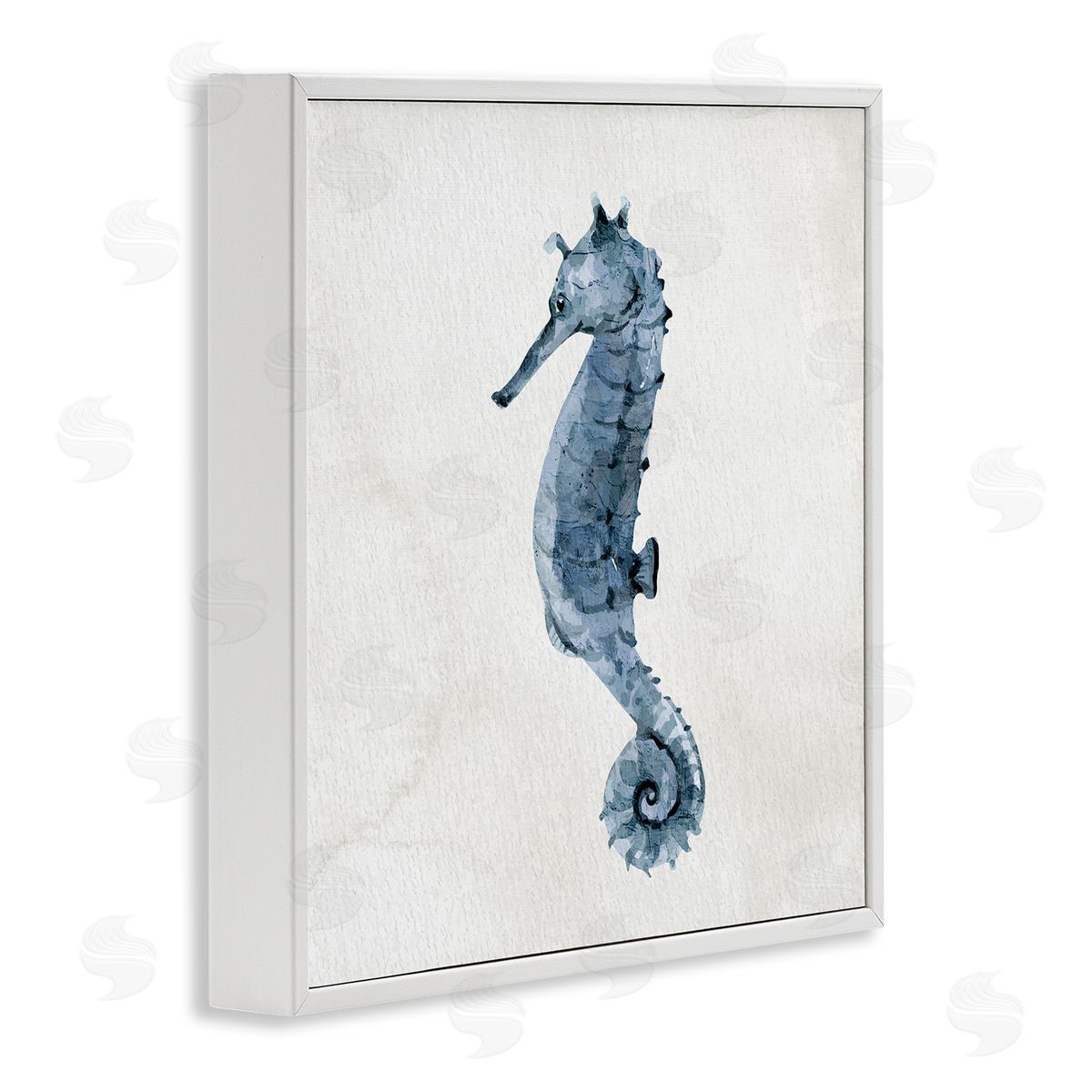Kim Allen Nautical Seahorse Wildlife Portrait White Framed Glicee Wall Art Print