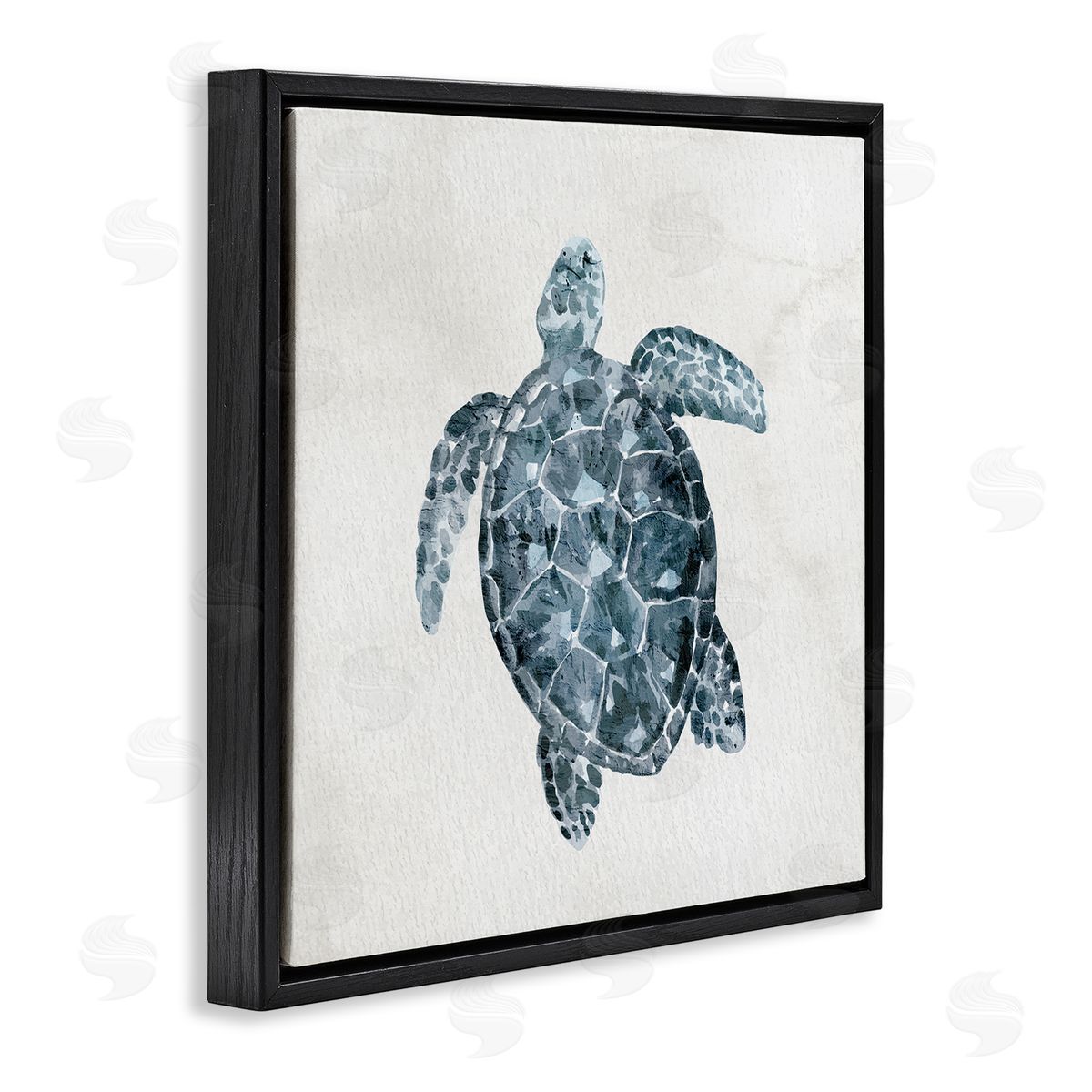 Kim Allen Sea Turtle Beach Portrait Black Floating Frame Canvas Wall Art Print