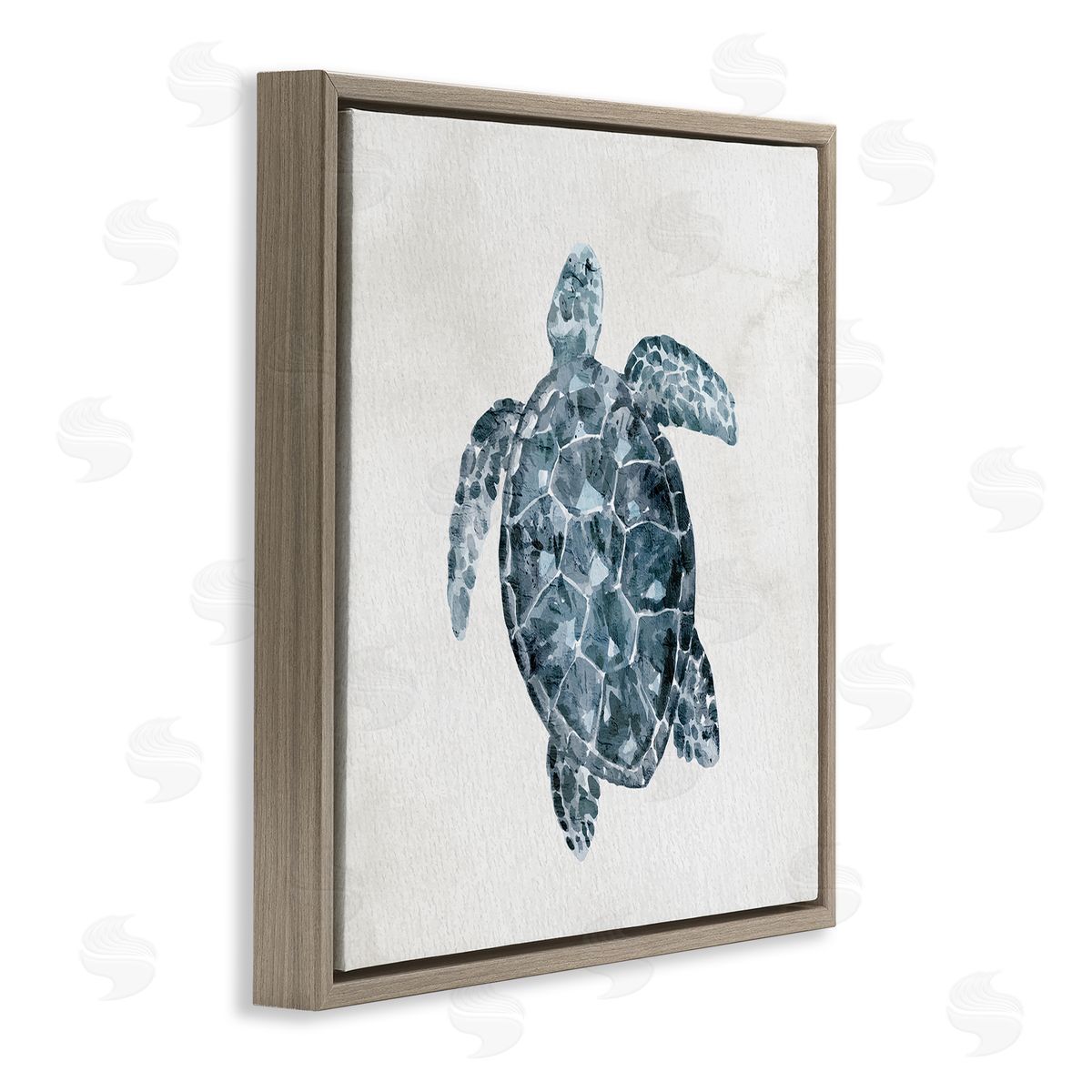 Kim Allen Sea Turtle Beach Portrait Brown Floating Frame Canvas Wall Art Print