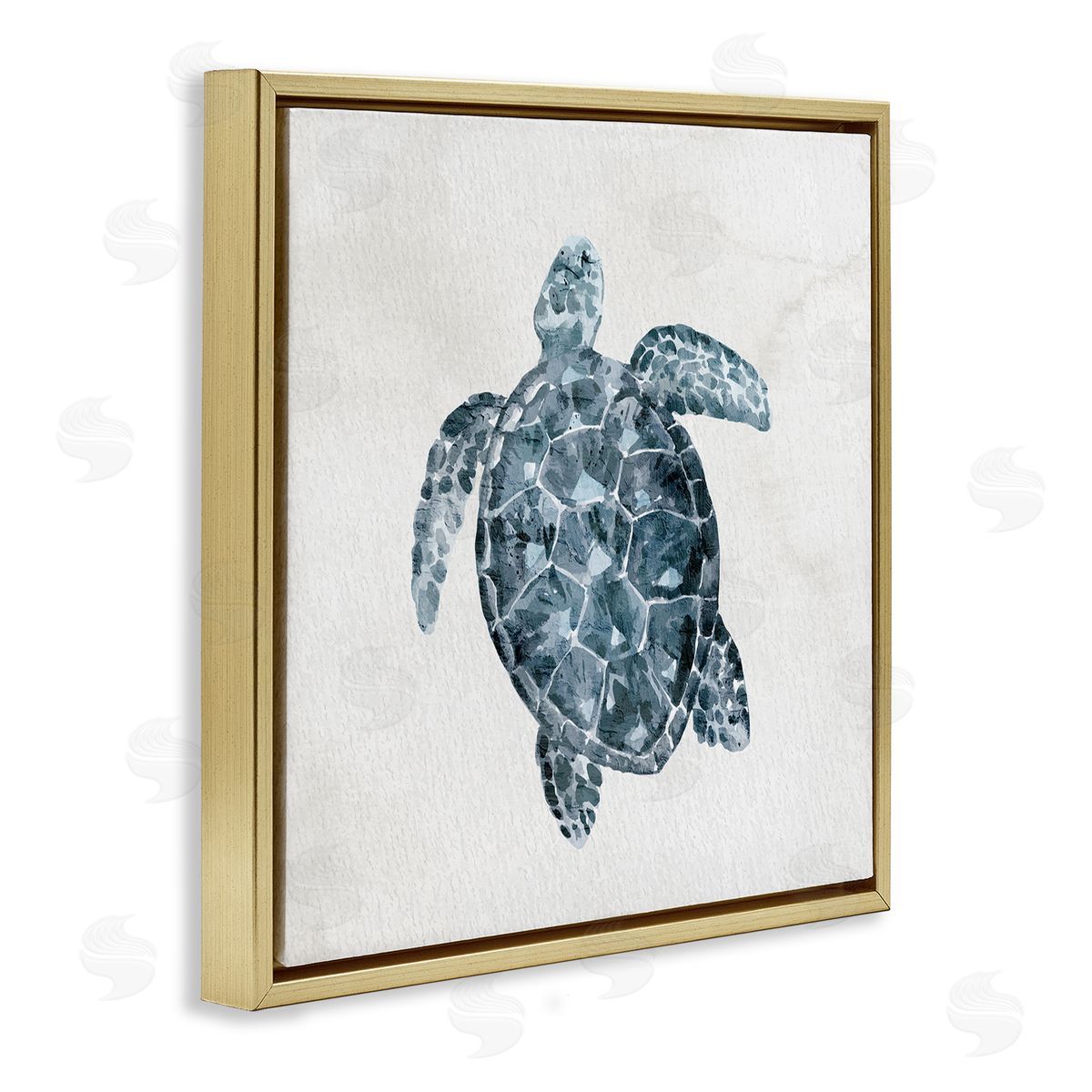 Kim Allen Sea Turtle Beach Portrait Gold Floating Frame Canvas Wall Art Print