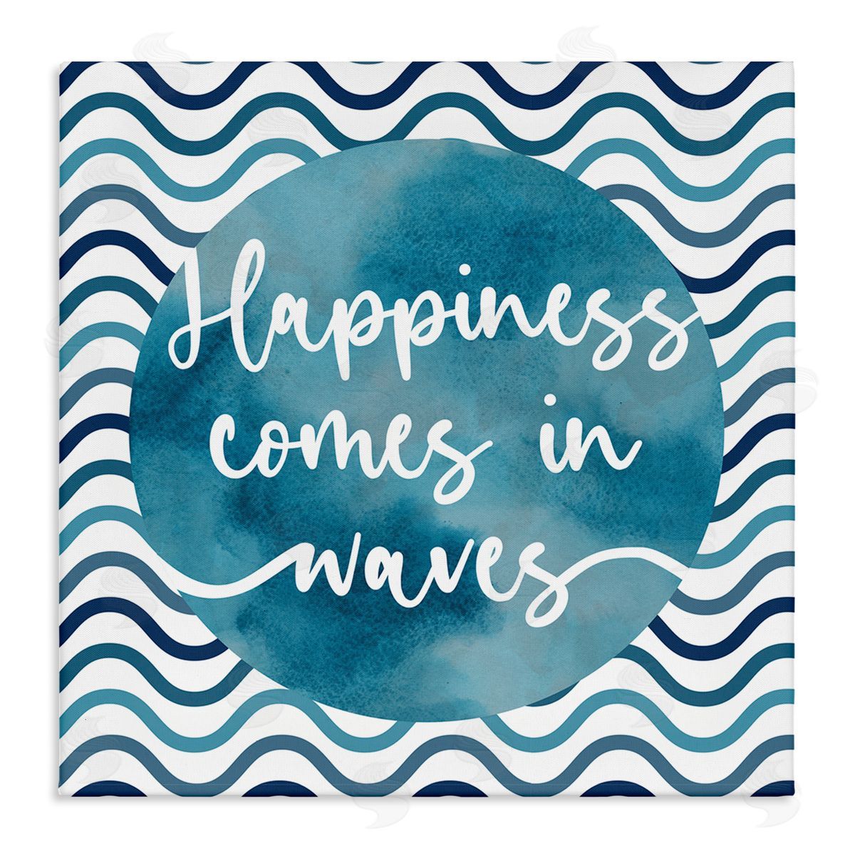 Linda Birtel Happiness Comes In Waves Pattern Stretched Canvas Wall Art Print