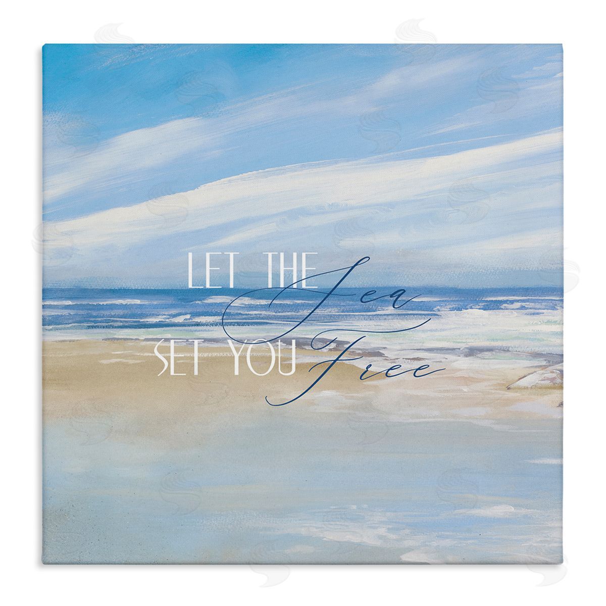 Dan Meneely Let The Sea Set You Free Phrase Stretched Canvas Wall Art Print