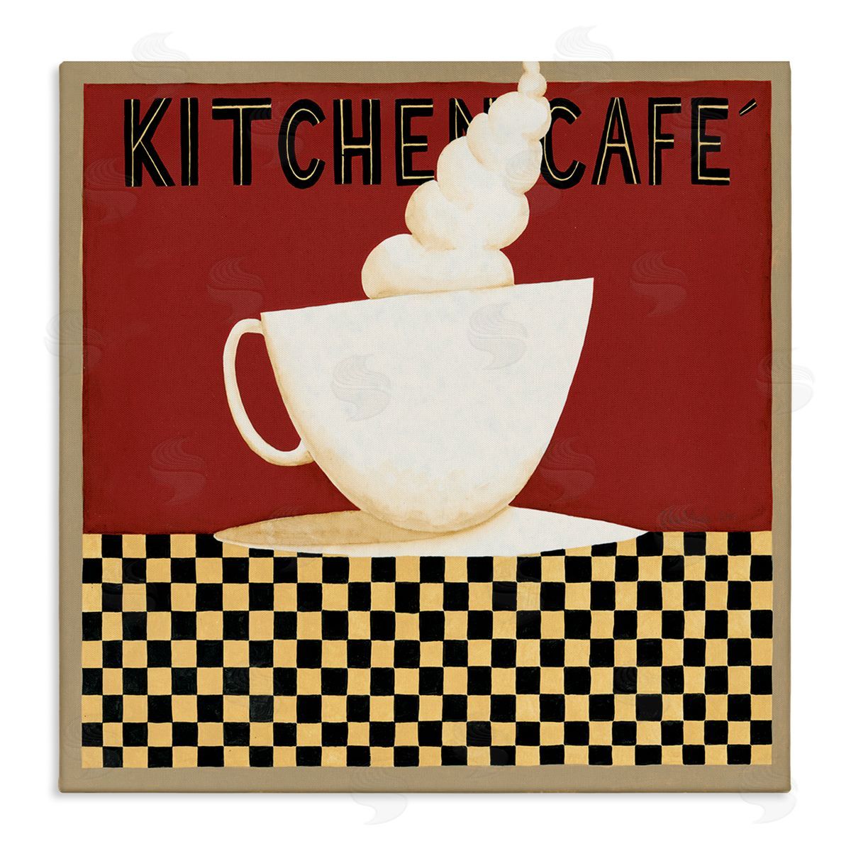 Dan DiPaolo Kitchen Cafe Vintage Patterned Stretched Canvas Wall Art Print