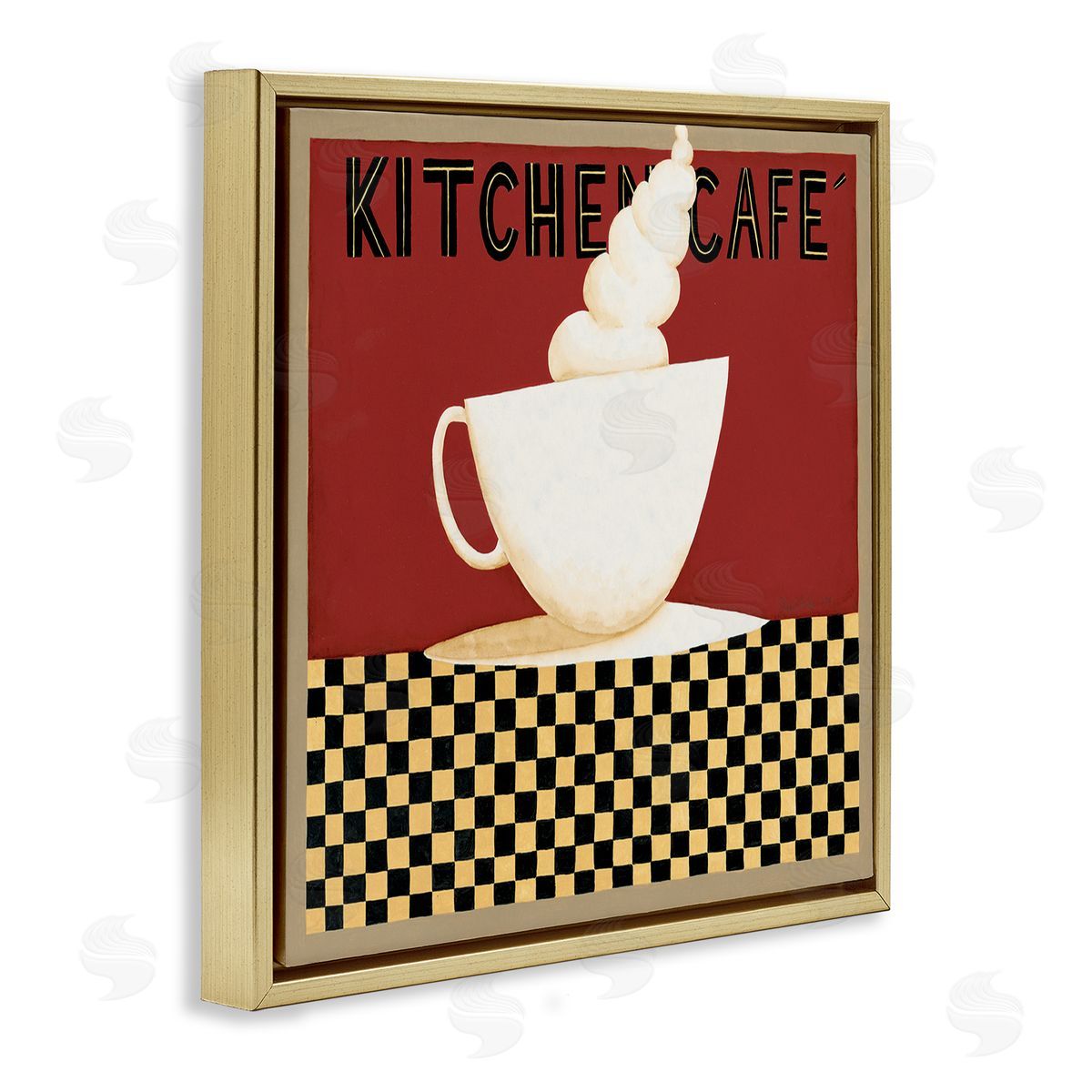 Dan DiPaolo Kitchen Cafe Vintage Patterned Gold Floating Frame Canvas Wall Art Print