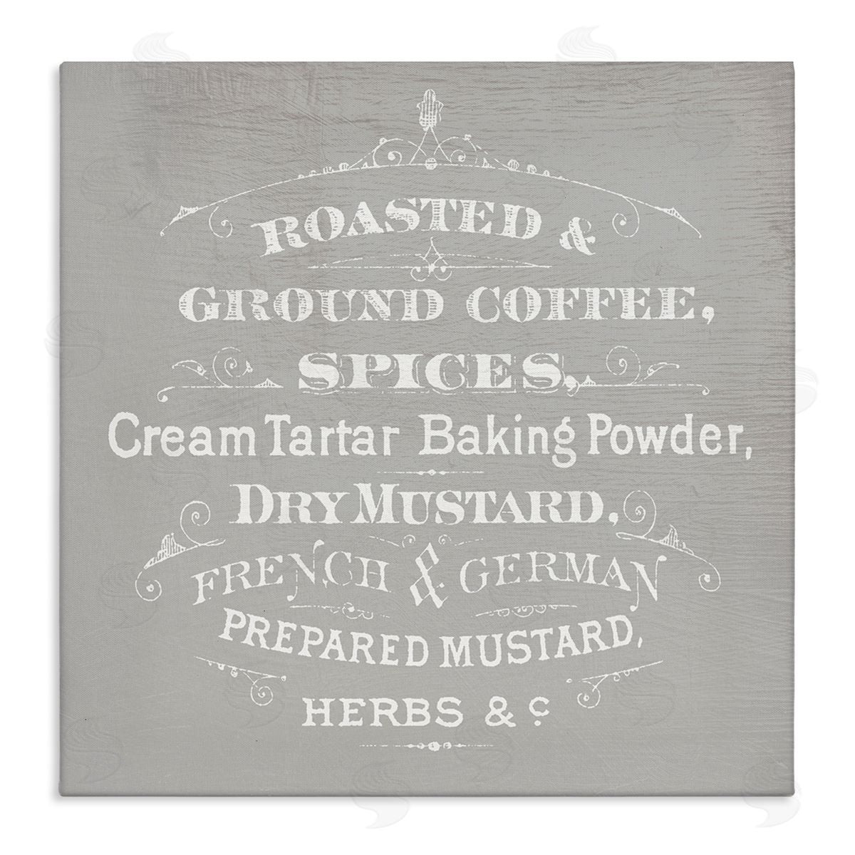 Stupell Studio Vintage Kitchen Spices List Stretched Canvas Wall Art Print