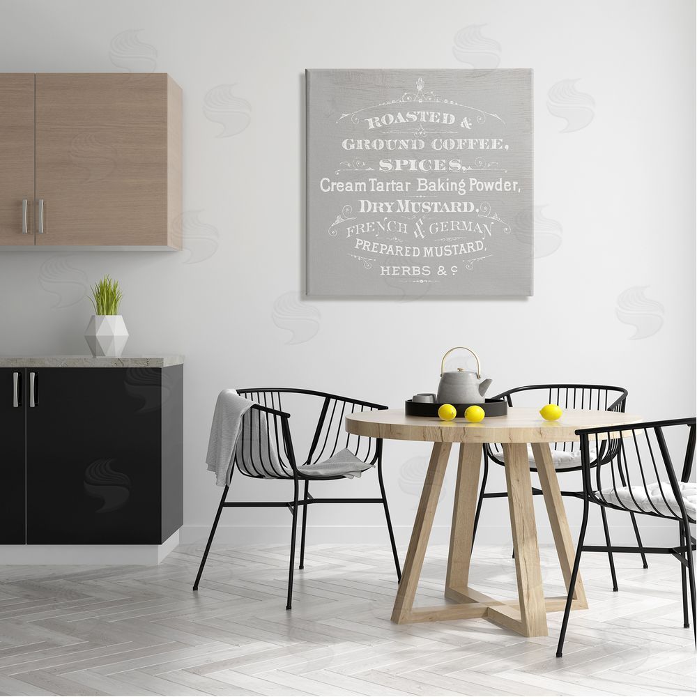 Stupell Studio Vintage Kitchen Spices List Canvas Wall Art in Room