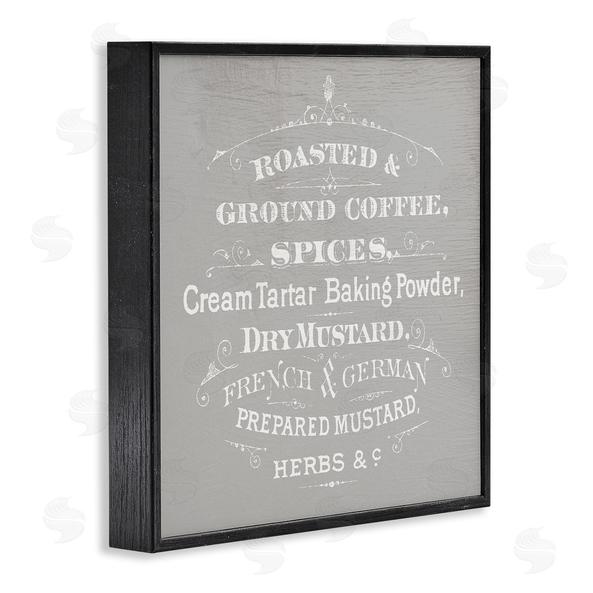Stupell Studio Vintage Kitchen Spices List Black Framed Glicee Wall Art Print