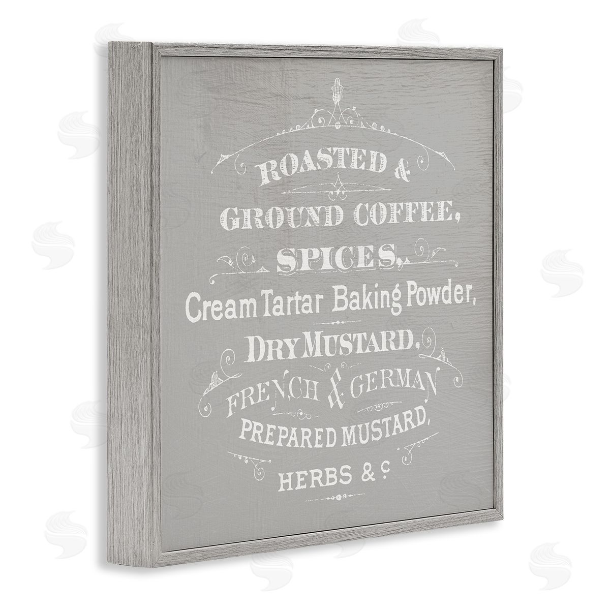 Stupell Studio Vintage Kitchen Spices List Gray Framed Glicee Wall Art Print