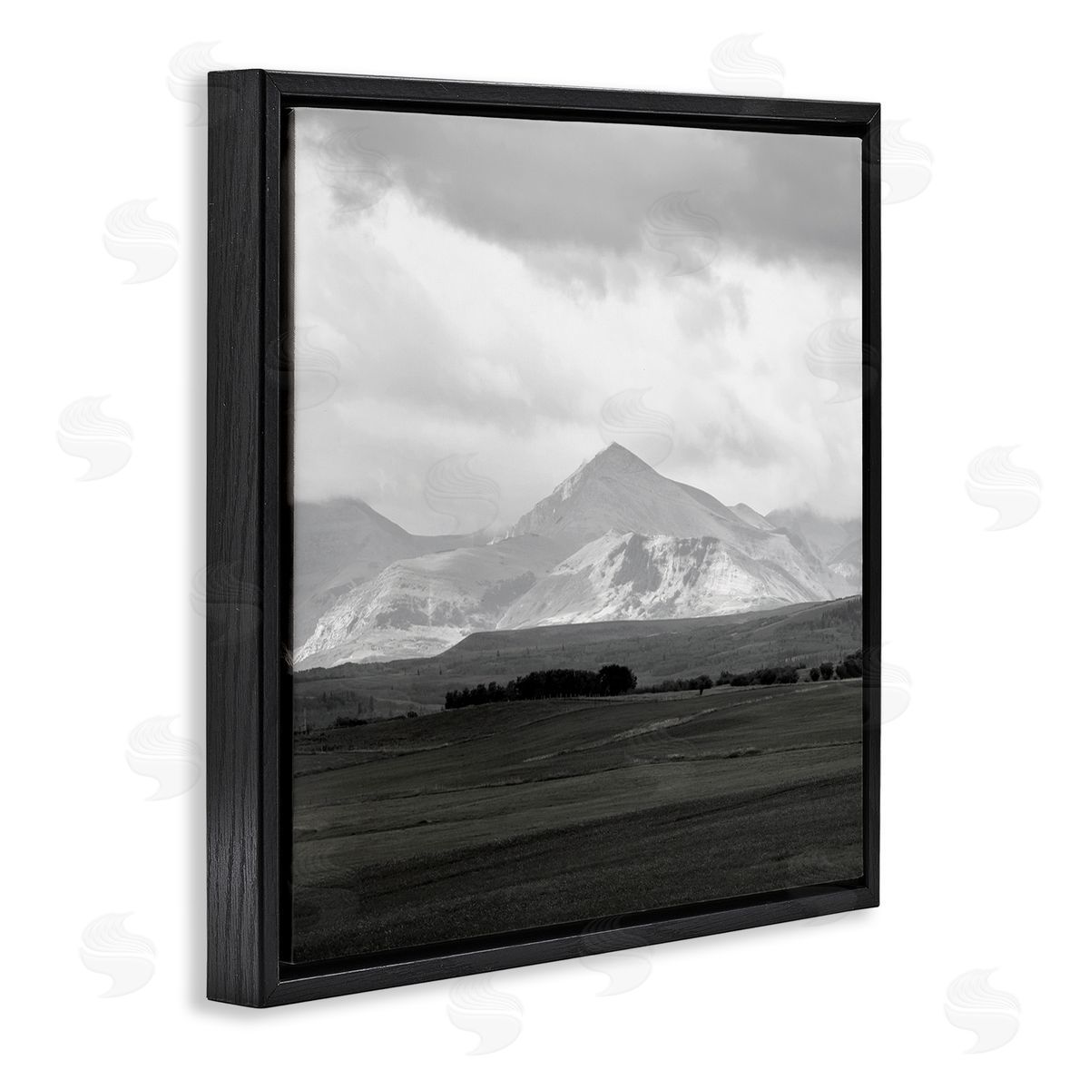 Carol Robinson Rural Mountain Peak Clouds Black Floating Frame Canvas Wall Art Print
