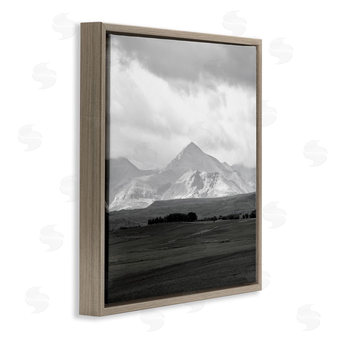 Carol Robinson Rural Mountain Peak Clouds Brown Floating Frame Canvas Wall Art Print