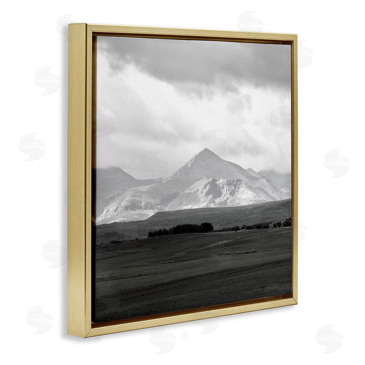 Carol Robinson Rural Mountain Peak Clouds Gold Floating Frame Canvas Wall Art Print