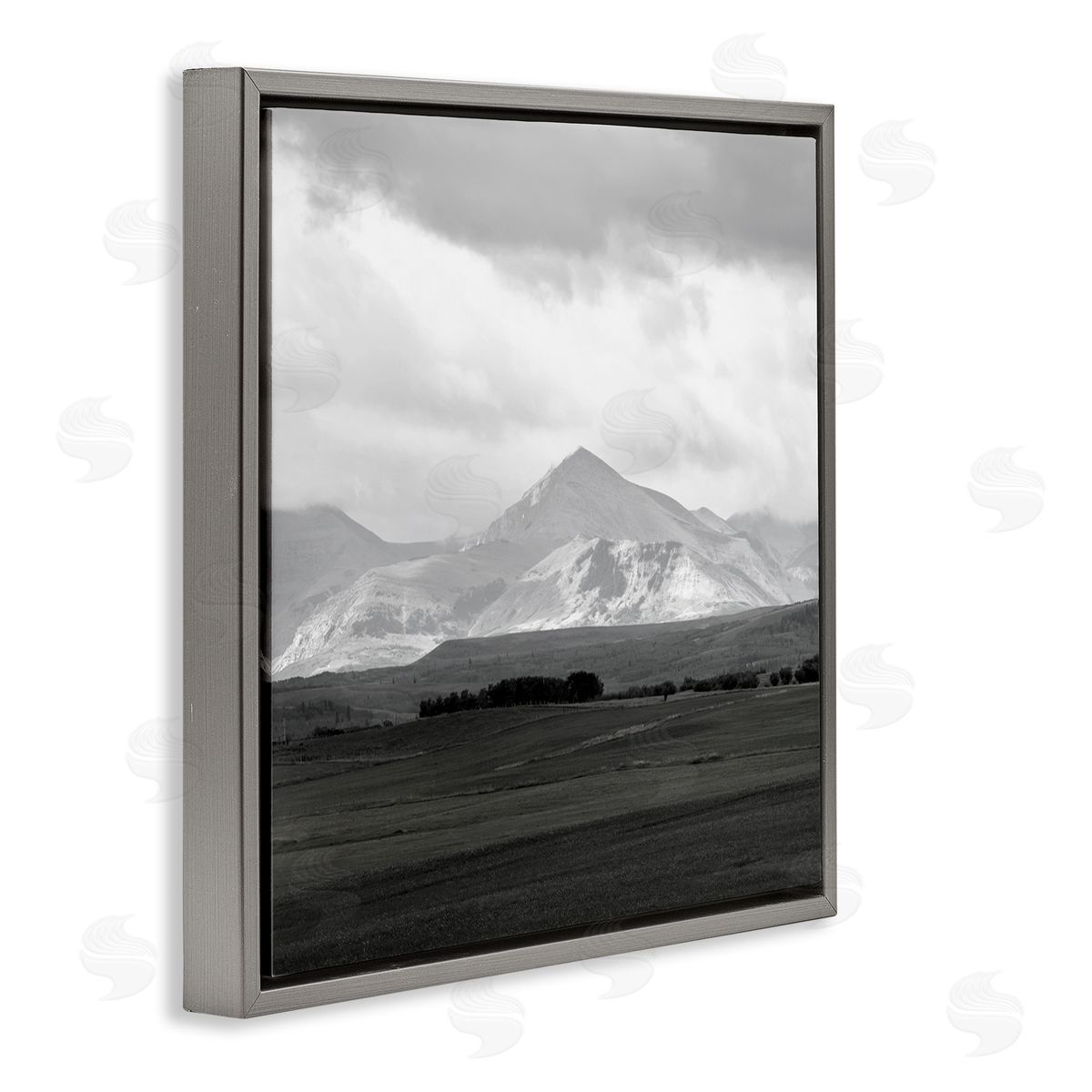 Carol Robinson Rural Mountain Peak Clouds Gray Floating Frame Canvas Wall Art Print
