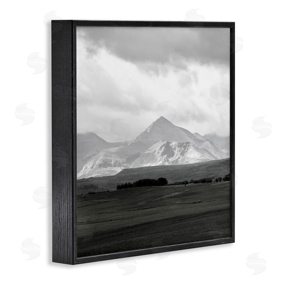Carol Robinson Rural Mountain Peak Clouds Black Framed Glicee Wall Art Print