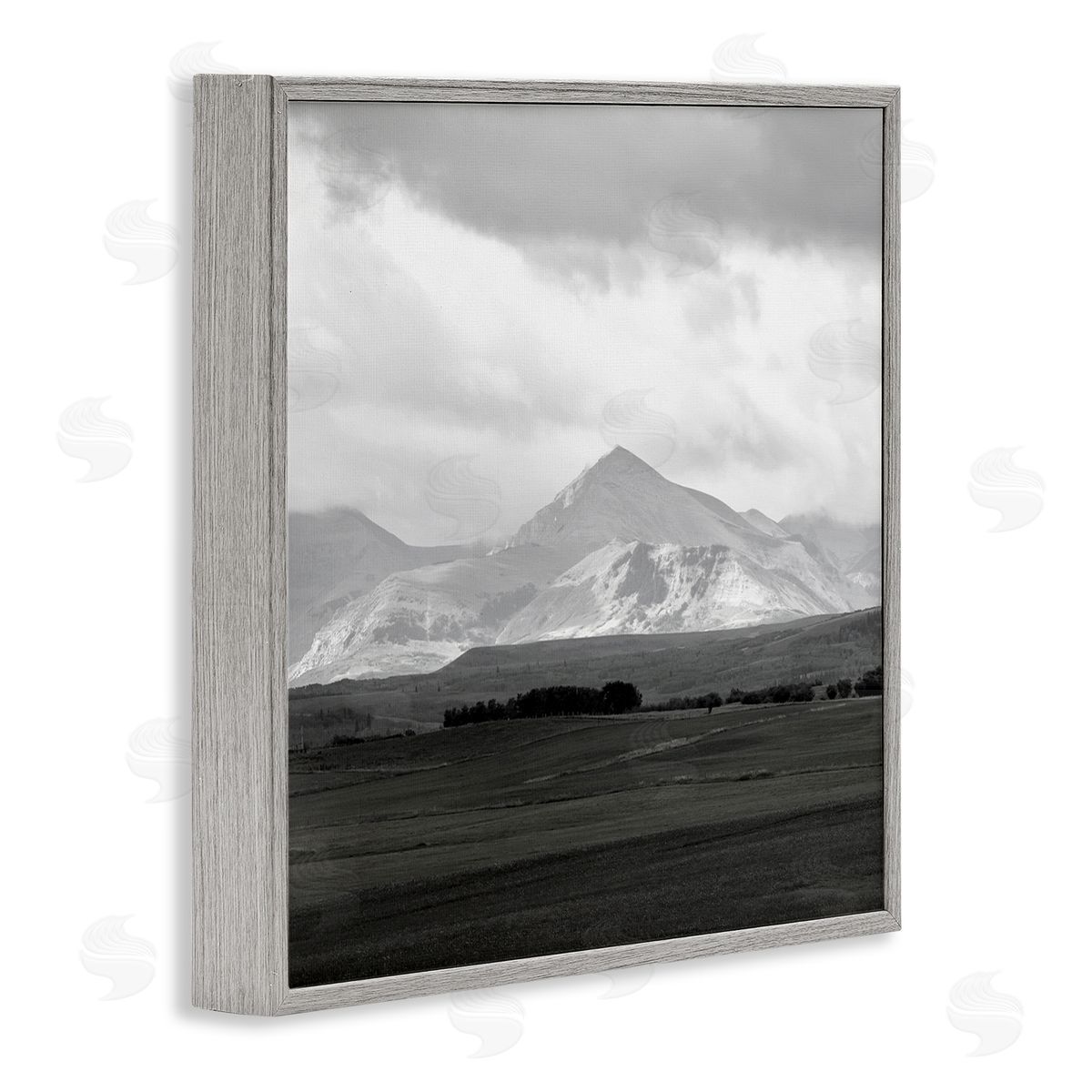 Carol Robinson Rural Mountain Peak Clouds Gray Framed Glicee Wall Art Print