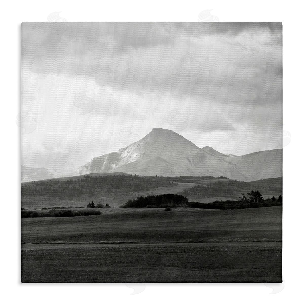Carol Robinson Foggy Mountain Grassland Stretched Canvas Wall Art Print