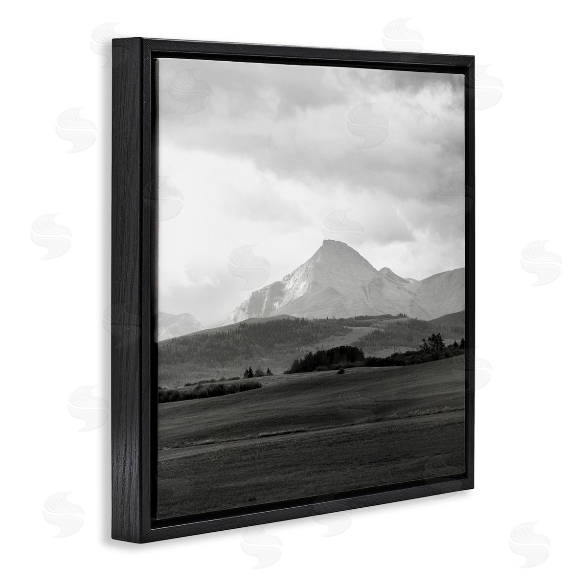 Carol Robinson Foggy Mountain Grassland Black Floating Frame Canvas Wall Art Print