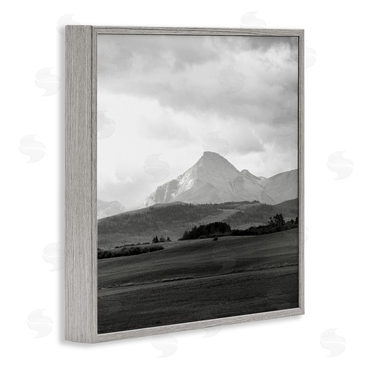 Carol Robinson Foggy Mountain Grassland Gray Framed Glicee Wall Art Print