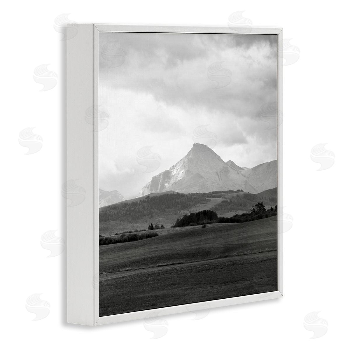 Carol Robinson Foggy Mountain Grassland White Framed Glicee Wall Art Print