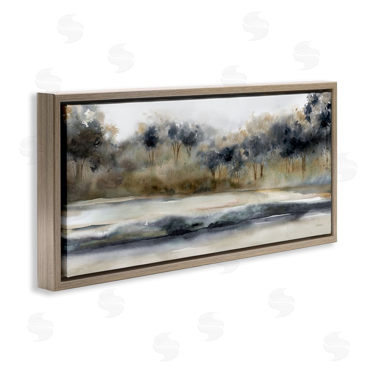 Abstract Nature Grove Scenery Brown Floating Frame Canvas Wall Art, Home Decor by Carol Robinson