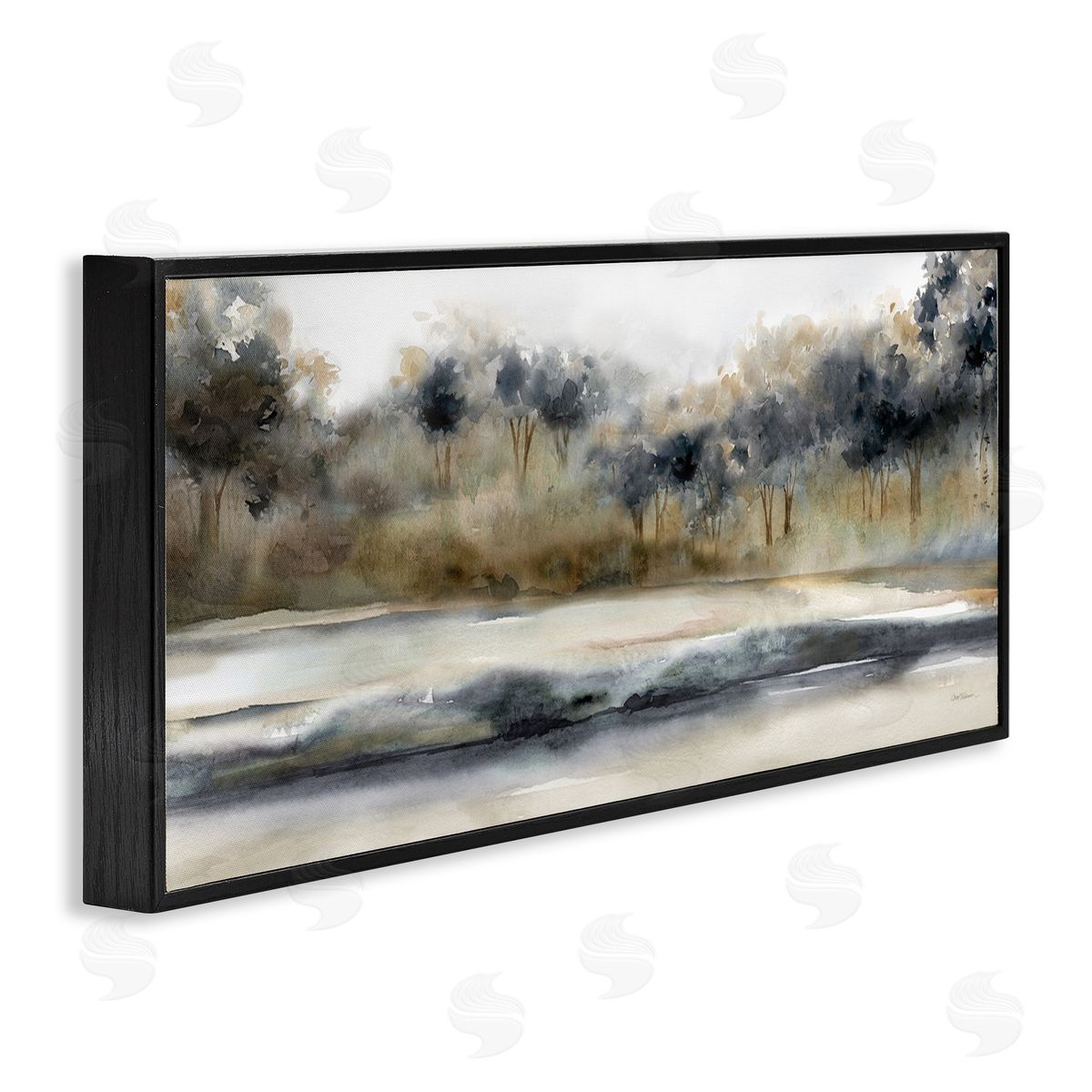 Abstract Nature Grove Scenery Black Frame Print Wall Art, Home Decor by Carol Robinson