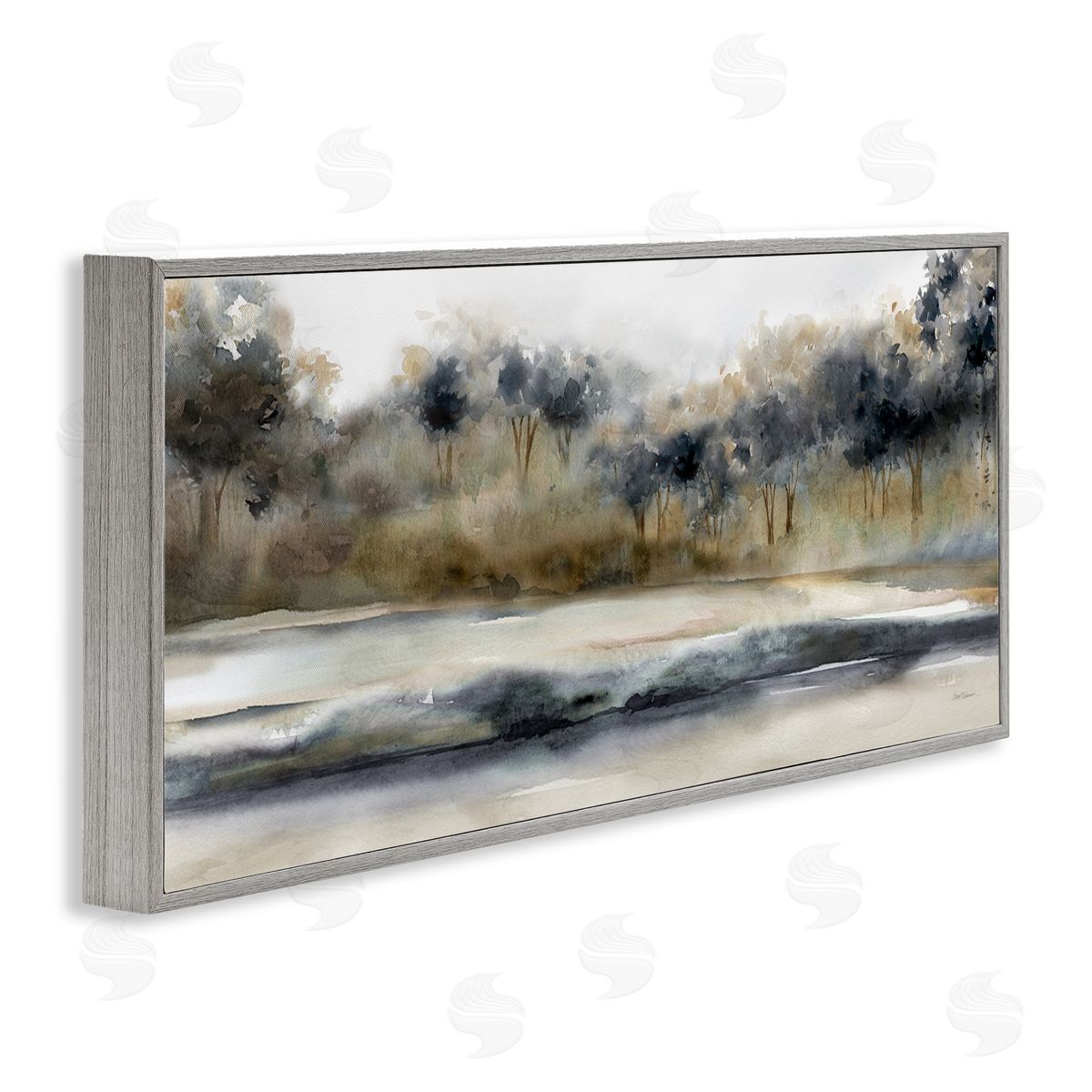 Abstract Nature Grove Scenery Grey Frame Print Wall Art, Home Decor by Carol Robinson