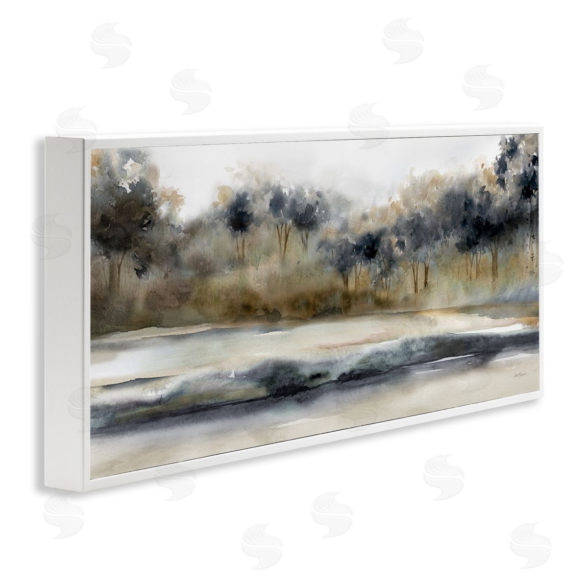Abstract Nature Grove Scenery White Frame Print Wall Art, Home Decor by Carol Robinson
