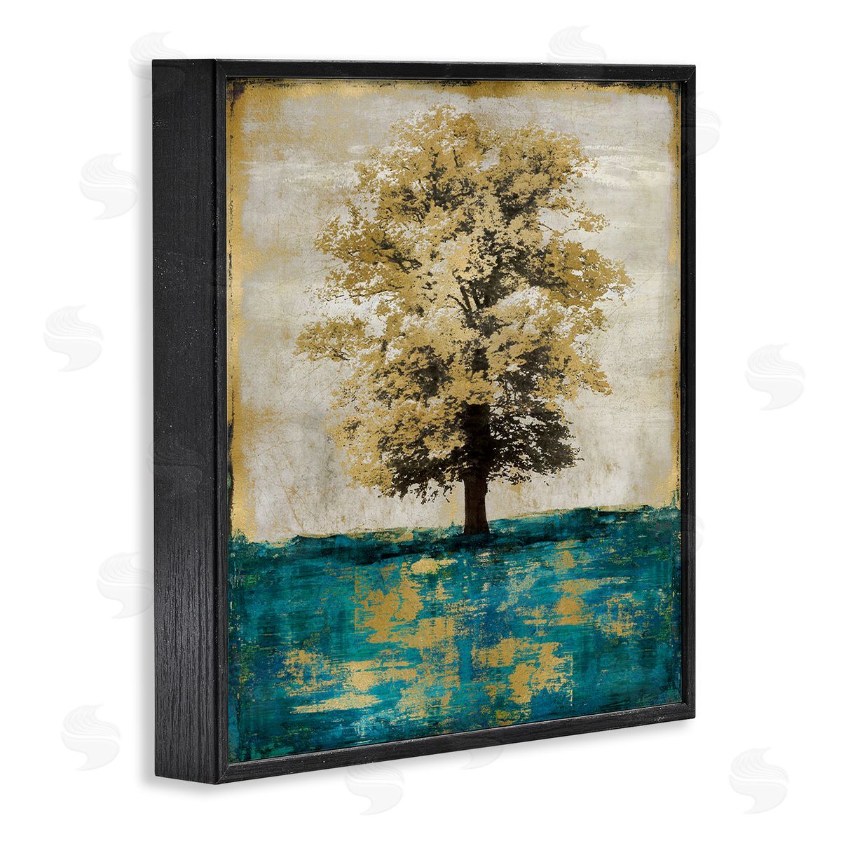 Eric Turner Contemporary Tree Leaf Reflection Black Framed Glicee Wall Art Print